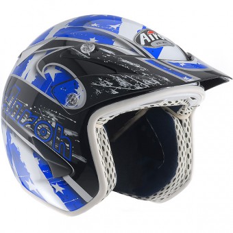 Casque moto Tout terrain Rock carbon kevlar Trails Bleu