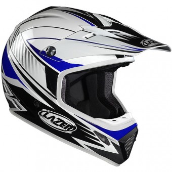 Casque Casque moto Lazer MX7 Prime Blanc Bleu