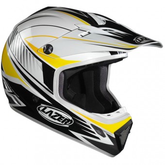 Casque Casque moto Lazer MX7 Prime Blanc Jaune