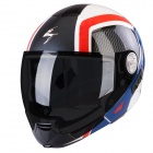 Casque Transformable Scorpion EXO 300 Air Grid Blanc Bleu Rouge