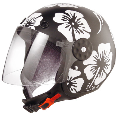 Casque Jet Project Flash Flower Noir Mat  AV 22
