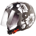 Casque Jet Project Flash Flower Noir Mat  AV 22