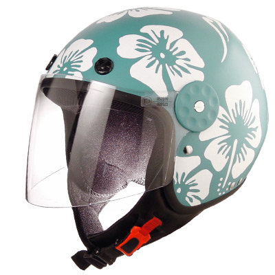 Casque Jet Project Flash Flower Beu Mat  AV 23
