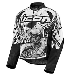 Blouson Moto ICON Hooligan 2 Etched White
