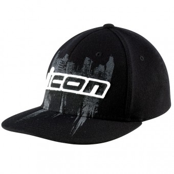 Casquettes Moto ICON Abrasion Flatbill Hat Black