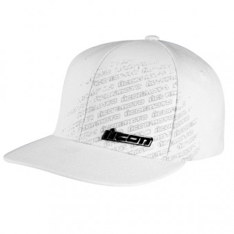 Casquettes Moto ICON Forged Slant Hat White