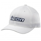 Casquettes Moto ICON Slant Hat White