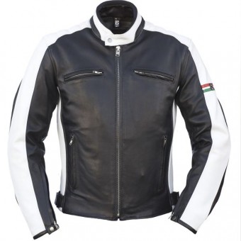 Blouson Moto Helstons Corse Italia Noir Blanc