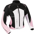 Blouson Moto Ixon Strada Noir Blanc Rose