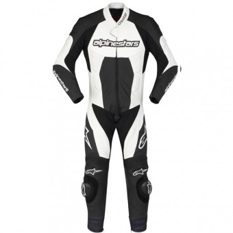 Combinaison Moto Cuir Alpinestars Carver Noir Blanc