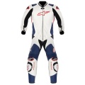 Combinaison Moto Cuir Alpinestars GP Pro Blanc Bleu Rouge