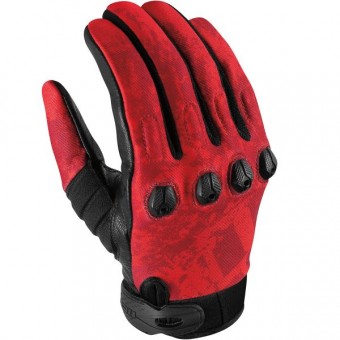 Gants Moto ICON Etched Red