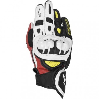 Gants Moto Alpinestars GP X Noir Rouge Jaune Fluo Gants Moto Alpinestars GP X Noir Rouge Jaune Fluo