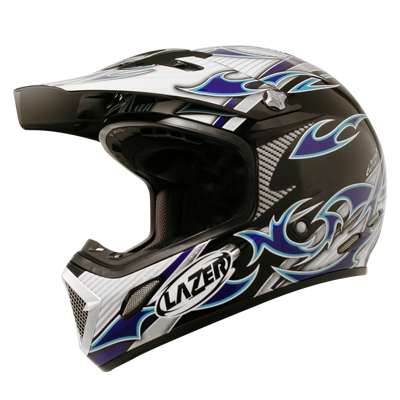 Casque Casque moto Lazer MX7 cobra noir bleu