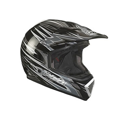 Casque moto Tout terrain MX7 Hotrod noir gris mat