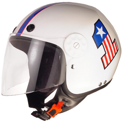 Casque moto Jet Flash First White AV 35