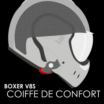 Interieur casque Roof Coiffe Boxer V8 S - Boxer Alpha Interieur casque Roof Coiffe Boxer V8 S - Boxer Alpha