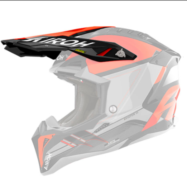 Pices dtaches casque Airoh Casquette Aviator 3 Saber orange gloss