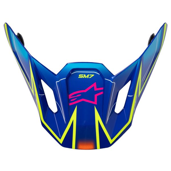 Pices dtaches casque Alpinestars S-M7 Cast Visor Blue Pink Yellow Fluo Glossy