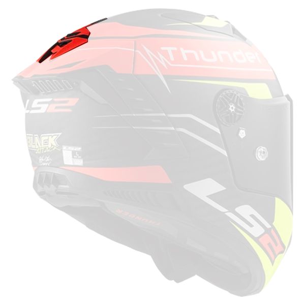 Pi�ces d�tach�es casque LS2 Ventilation Arriere Thunder C Attack Matt Red H-V Yellow FF805