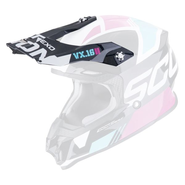 Pi�ces d�tach�es casque Scorpion Casquette VX-16 - VX-16 Evo Air Analog Metal Black Blue Pink