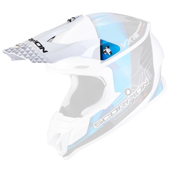 Pices dtaches casque Scorpion Casquette VX-16 - VX-16 Evo Air Gem White Blue