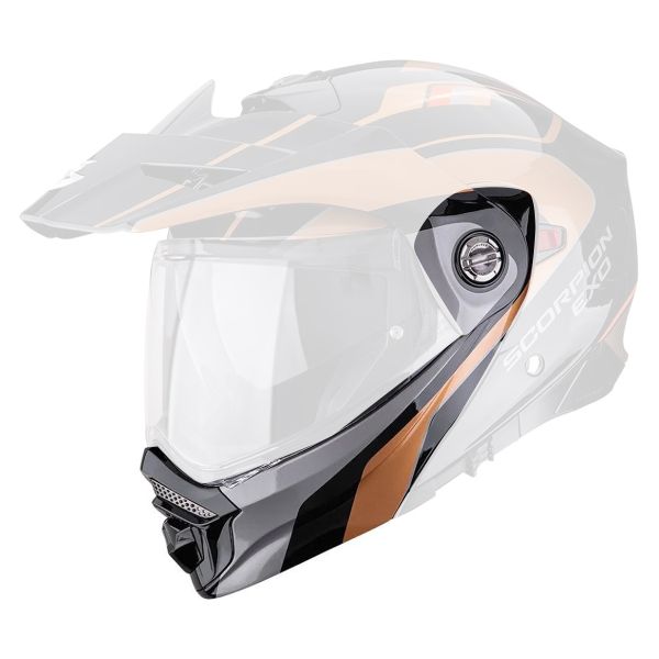Pi�ces d�tach�es casque Scorpion Mentonniere ADX-2 Kamps Black Copper