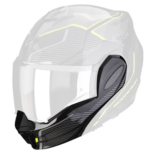 Pi�ces d�tach�es casque Scorpion Mentonniere Exo Tech Evo Animo Black Neon Yellow