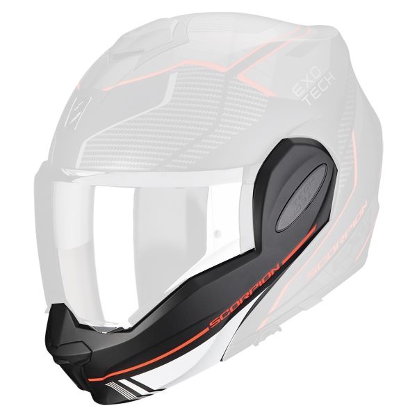 Pi�ces d�tach�es casque Scorpion Mentonniere Exo Tech Evo Animo Matt Black Red