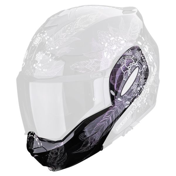 Pi�ces d�tach�es casque Scorpion Mentonniere Exo Tech Evo Dream Black Chameleon
