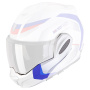 Pi�ces d�tach�es casque Scorpion Mentonniere Exo Tech Evo Pro Acuti White Blue Red