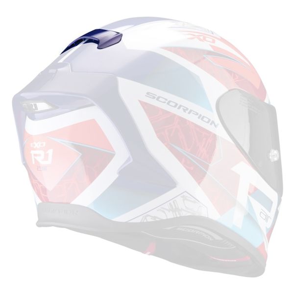 Pi�ces d�tach�es casque Scorpion Ventilation Arriere Exo R1 Air Infini White Blue Red