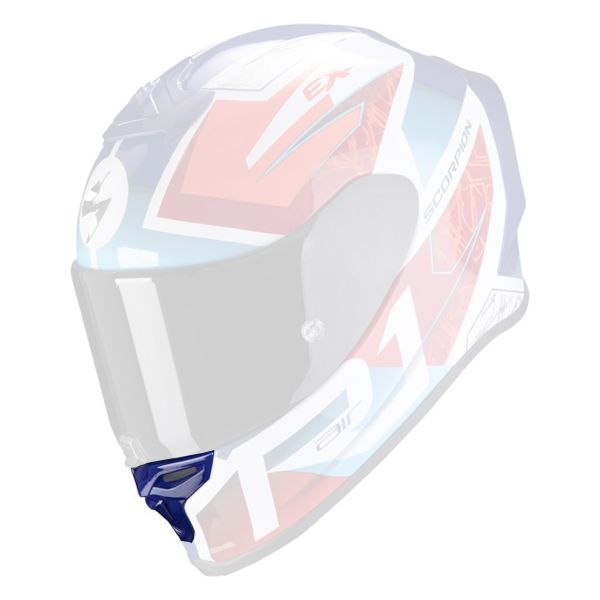 Pi�ces d�tach�es casque Scorpion Ventilation Mentonniere Exo R1 Air Infini White Blue Red