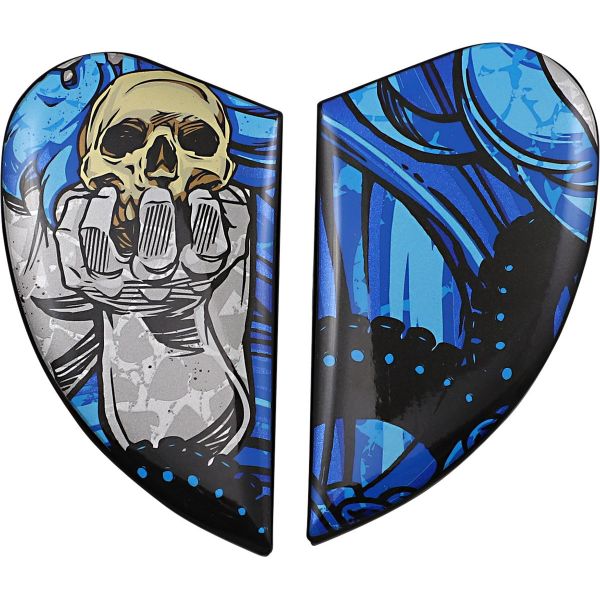 Pi�ces d�tach�es casque ICON Plaques Laterales Airform Ships Company Blue