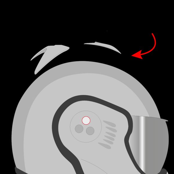 Pices dtaches casque Roof Ventilation Superieure Boxer V8 Full Black