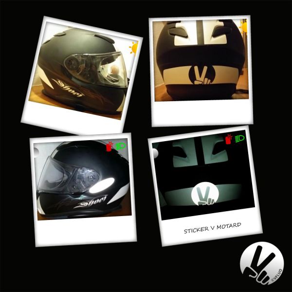 VFLUO Autocollant Reflechissant V Noir