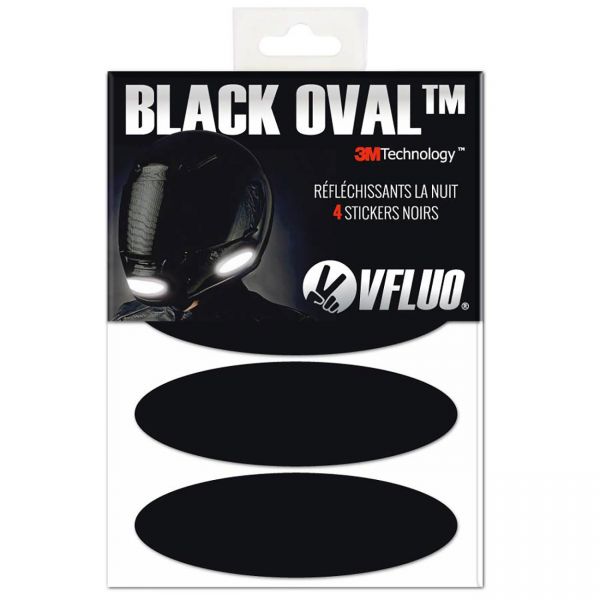 Rflchissants casques VFLUO Bandes Reflechissantes Noir Oval