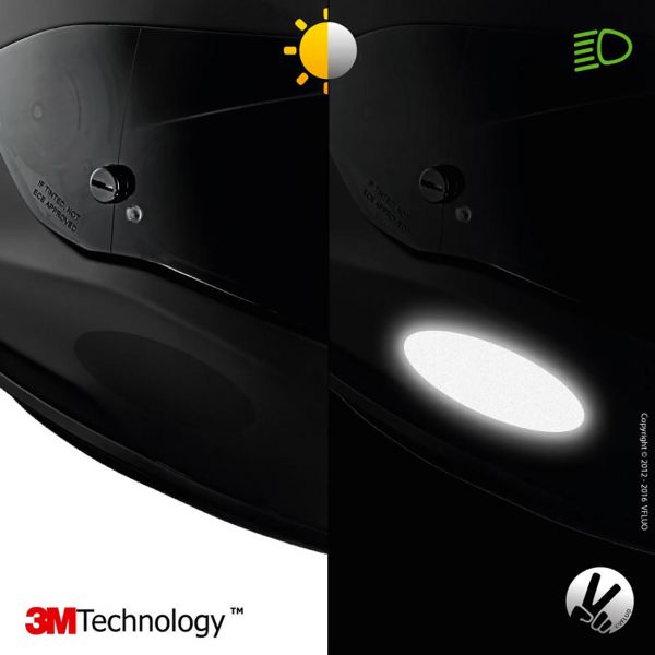 VFLUO Bandes Reflechissantes Noir Oval