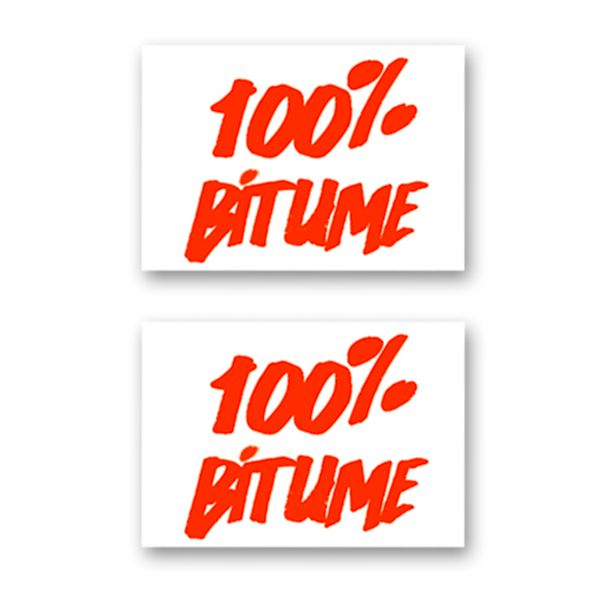 Stickers 100% Bitume Lot 2 Stickers 100% Bitume 14 x 11 Fluo Orange