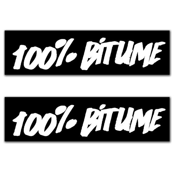 Pi�ces & Accessoires moto 100% Bitume Lot 2 Stickers 100% Bitume 14 x 3 White
