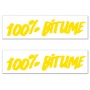 Stickers 100% Bitume Lot 2 Stickers 100% Bitume 14 x 3 Yellow