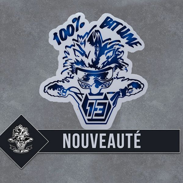 Pi�ces & Accessoires moto 100% Bitume Lot de 2 Stickers Niglo 9 x 8.5 cm Blue White