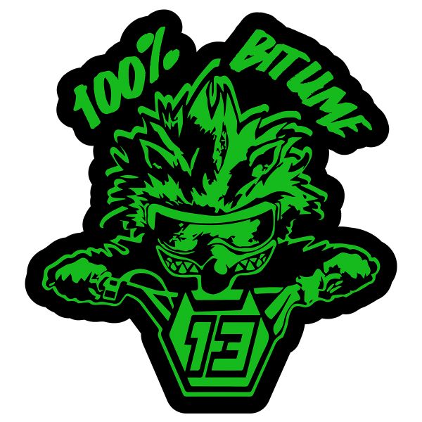 Stickers 100% Bitume Lot de 3 Stickers Bitume Green 7 x 6 cm