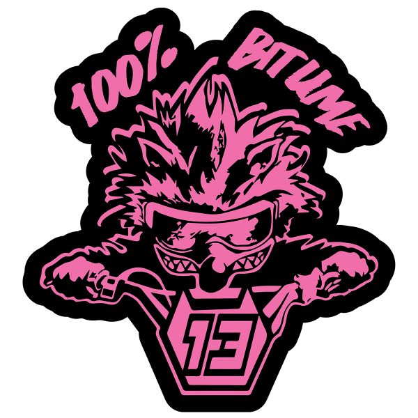 Stickers 100% Bitume Lot de 3 Stickers Bitume Pink 7 x 6 cm