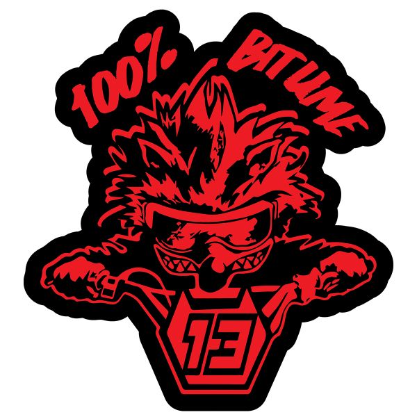 Stickers 100% Bitume Lot de 3 Stickers Bitume Red 7 x 6 cm