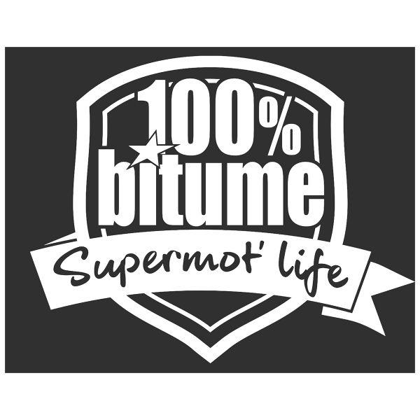 Stickers 100% Bitume Lot de 3 Stickers Supermot Life White 7 x 6 cm