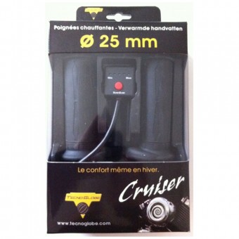 Poignees moto & scooter Tecnoglobe TG Poignees Chauffantes Cruiser Universelles 120mm - 25mm Poignees moto & scooter Tecnoglobe TG Poignees Chauffantes Cruiser Universelles 120mm - 25mm