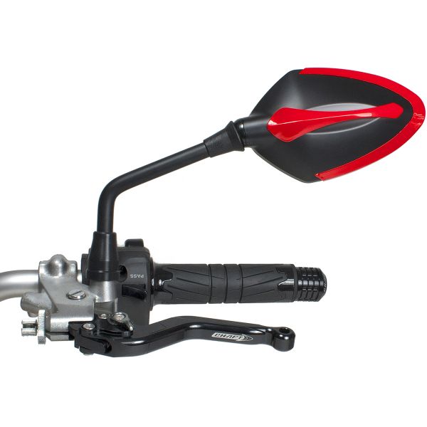 Retroviseurs moto & scooter Chaft Story Matt Black Red