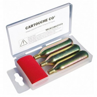 Securite Tecnoglobe 3 Cartouches CO2 TG Kit Reparation Tubeless Securite Tecnoglobe 3 Cartouches CO2 TG Kit Reparation Tubeless
