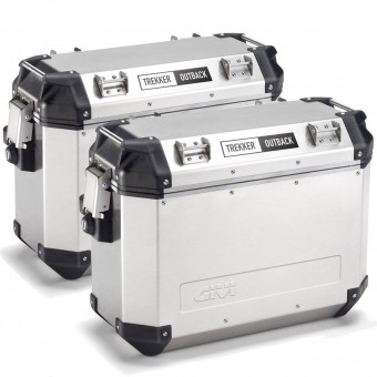 Top Case - Valises Givi Paire de Valises Monokey Trekker Outback 37 L Silver Pack2 Top Case - Valises Givi Paire de Valises Monokey Trekker Outback 37 L Silver Pack2